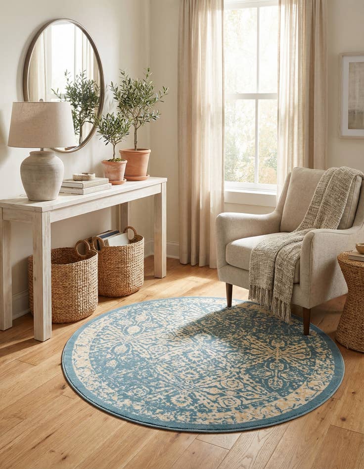 Detail image of 5' 3 x 5' 3 Stockholm Round Rug