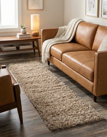 2' 7 x 10' Solid Shag Runner Rug