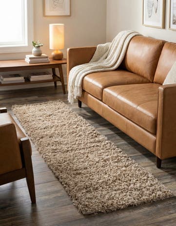 2' 7 x 10' Solid Shag Runner Rug