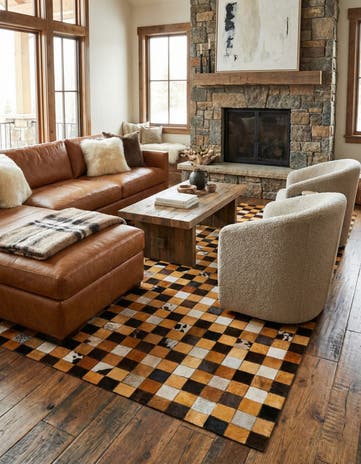 5' 2 x 8' Cowhide Stocks Rug