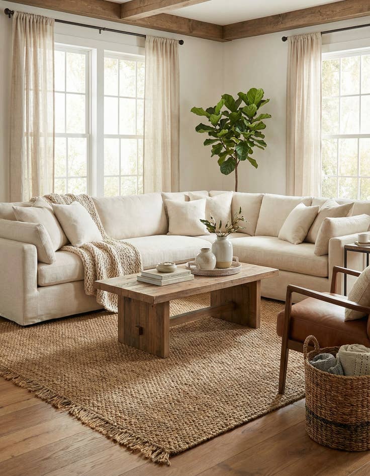 Detail image of  7' 1 x 10'  Hand Woven Chunky Jute Rug