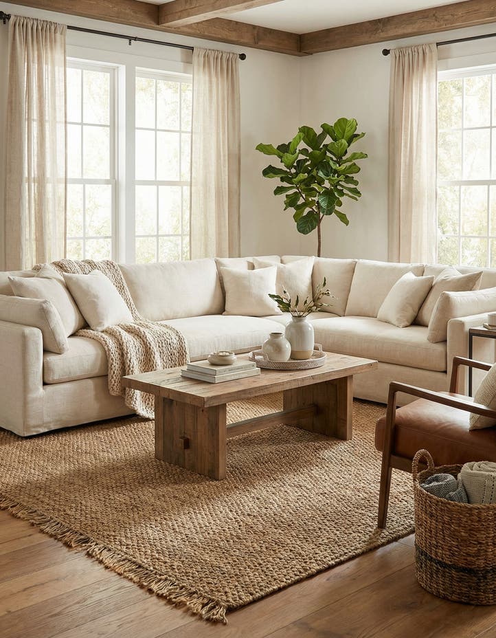 7' 1 x 10' Hand Woven Chunky Jute Rug