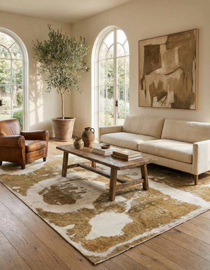 Detail image of 6' 4 x 8' 7  Hand Knotted Ultra Vintage Persian Wool Rug