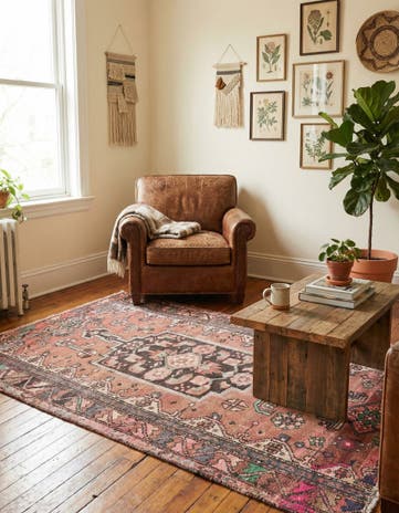 3' 5 x 5' 10 Hand Knotted Ultra Vintage Persian Wool Rug