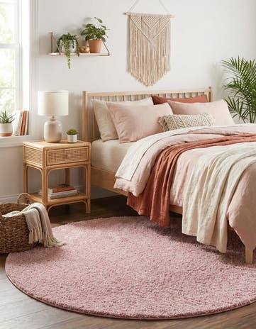 4' x 4' Soft Solid Shag Round Rug