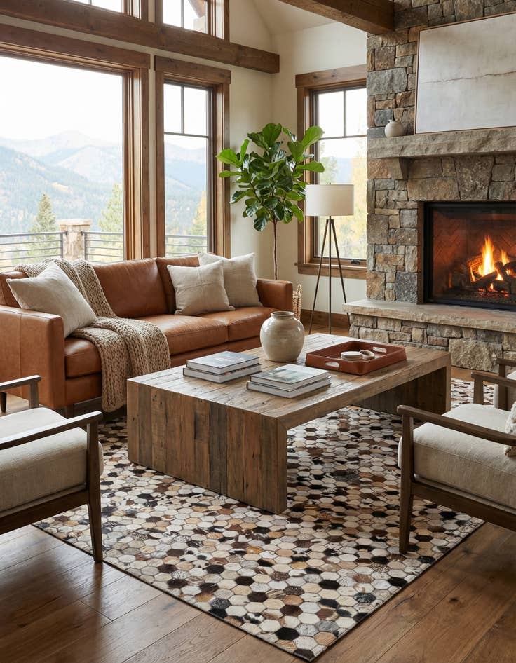 Detail image of 5' 2 x 8' 2 Cowhide Rug