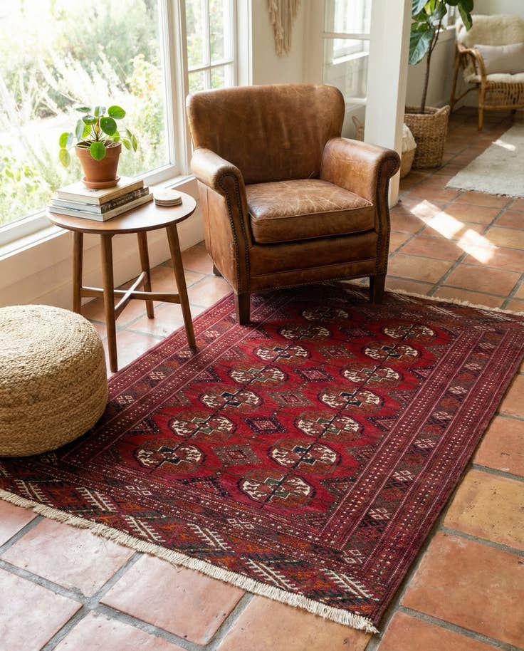 Detail image of 2' 8 x 3' 7 Hand Knotted Bokhara Oriental Wool Rug