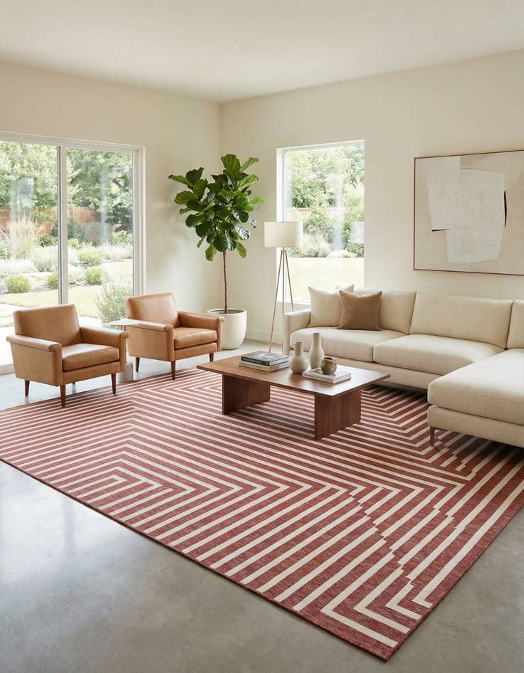 Detail image of  13' x 13'  Washable Modern Indoor / Outdoor Square Rug