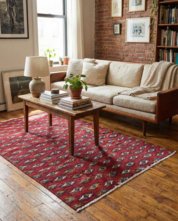 4' 7 x 6' Hand Knotted Ultra Vintage Persian Wool Rug