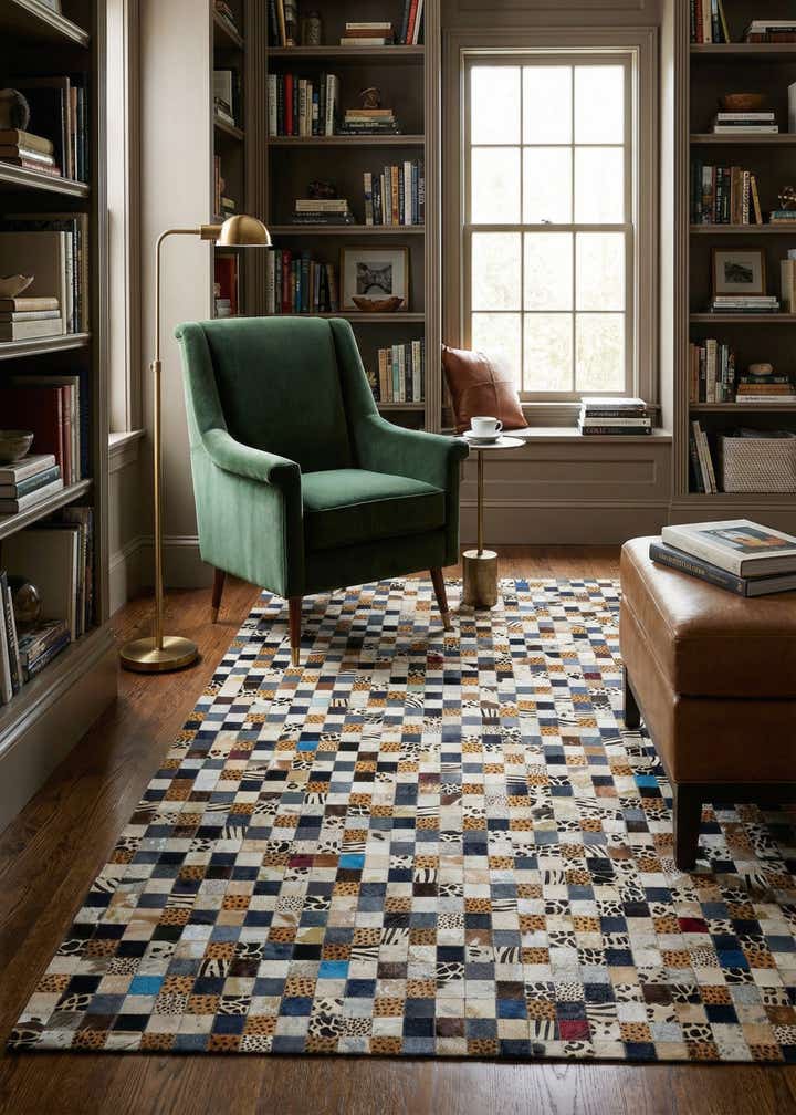 5' x 8' Cowhide Leather Rug