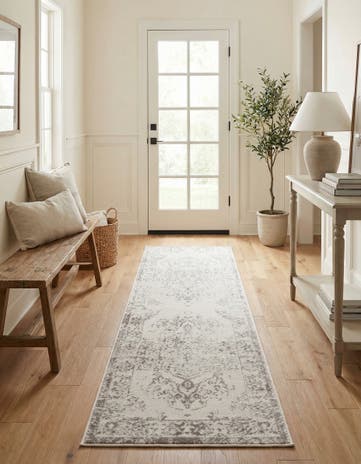 Ivory Oxford Runner Rug