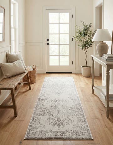Ivory Oxford Runner Rug