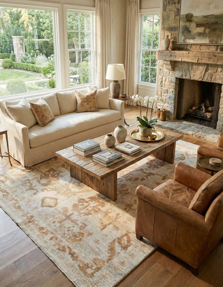 Detail image of 11' x 15' 10  Hand Knotted Oushak Wool Rug