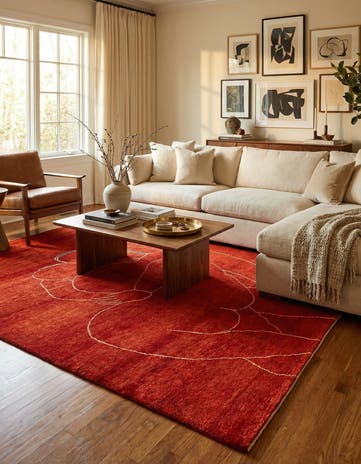 6' 8 x 10' 2 Hand Knotted Moroccan Wool Rug