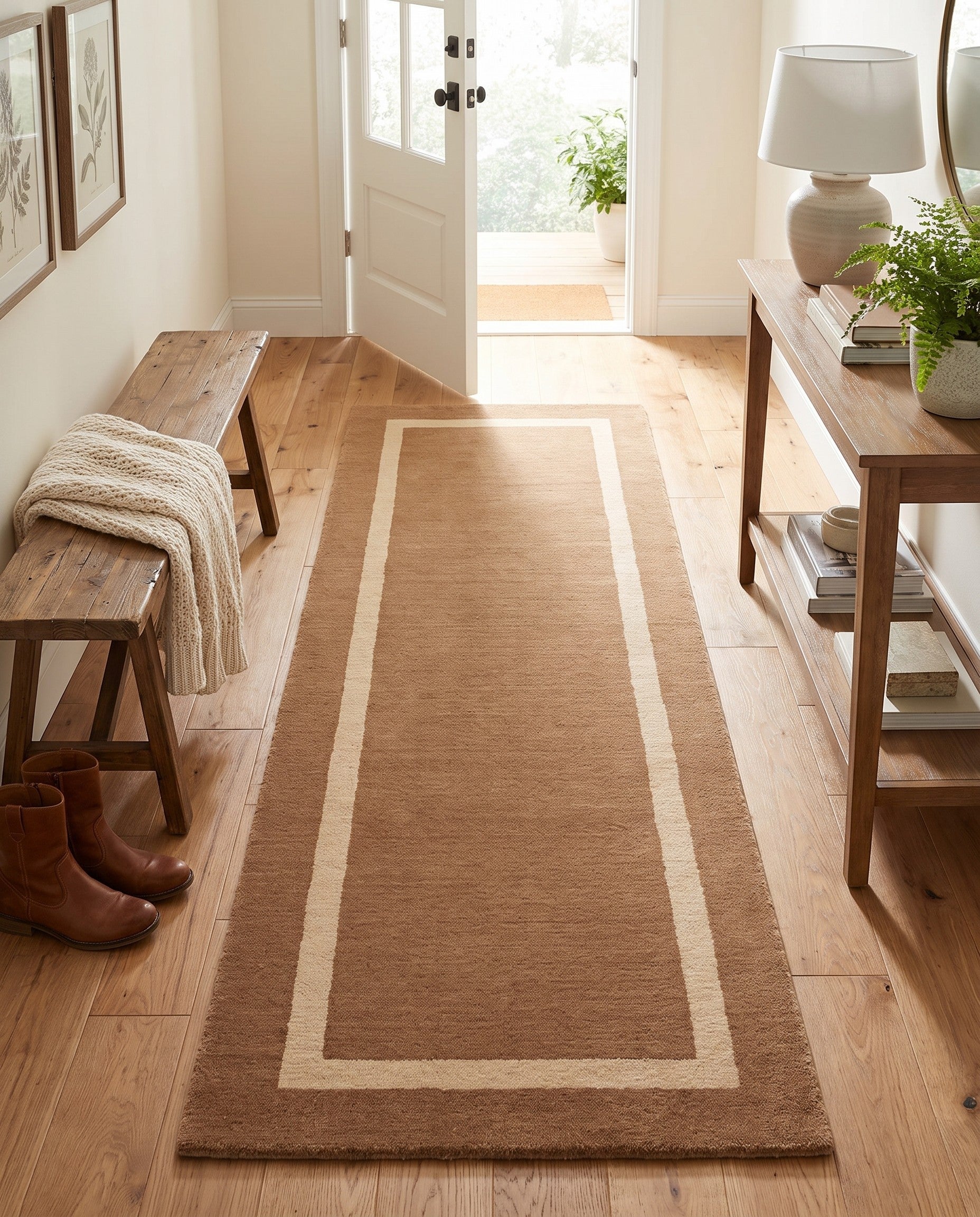 2' x 6' 1 Jill Zarin Border Wool Runner Rug