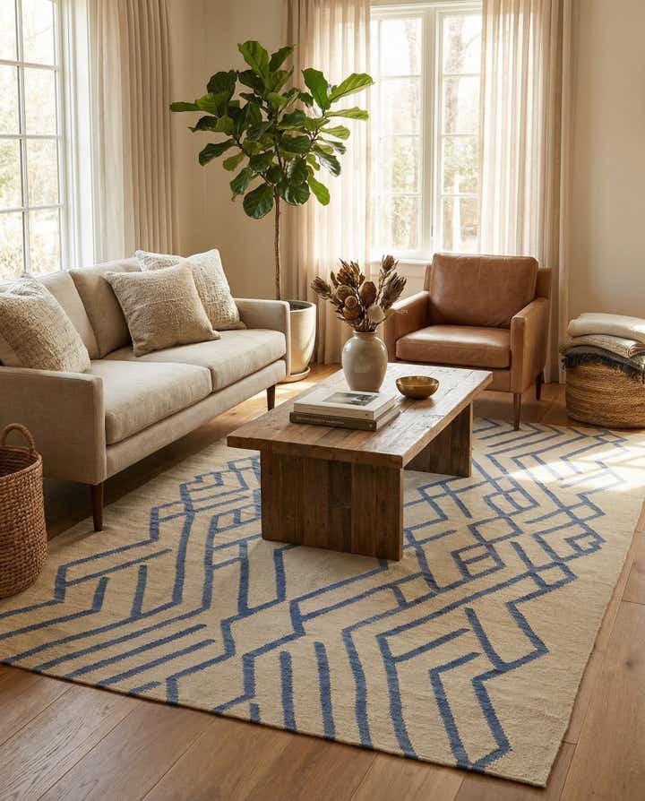 6' x 8' 2 Hand Woven Kilim Modern Wool Rug