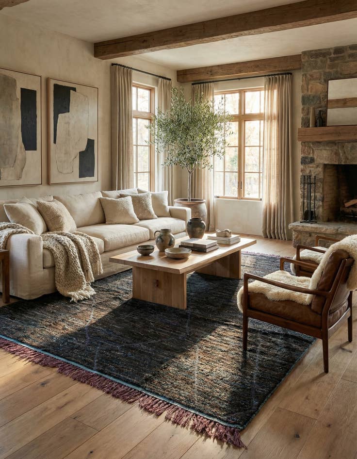 Detail image of 8' 8 x 11' 10  Hand Knotted Moroccan Wool Rug