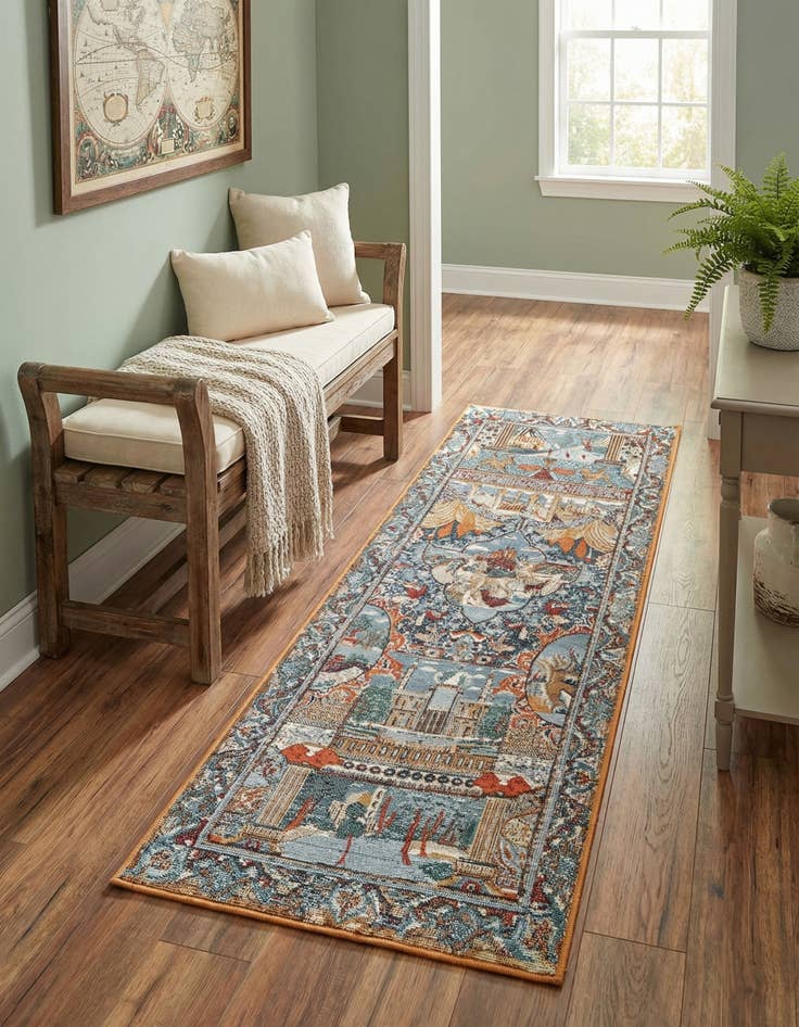 Detail image of 2' x 6'  Washable Traditional Indoor / Outdoor Runner Rug
