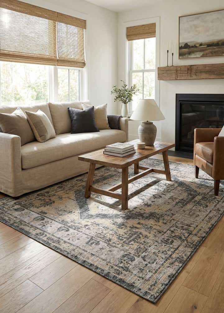 7' x 10' Easy-Clean Traditional Indoor / Outdoor Rug