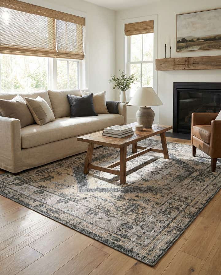 7' x 10' Easy-Clean Traditional Indoor / Outdoor Rug