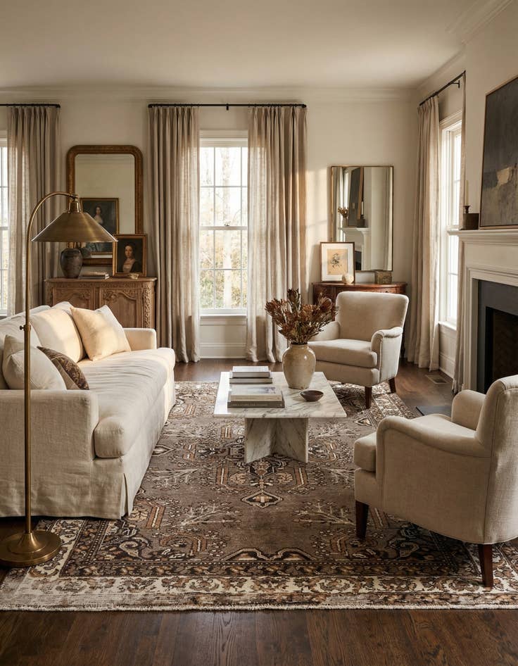 Detail image of 6' 5 x 9' 8 Hand Knotted Ultra Vintage Persian Wool Rug