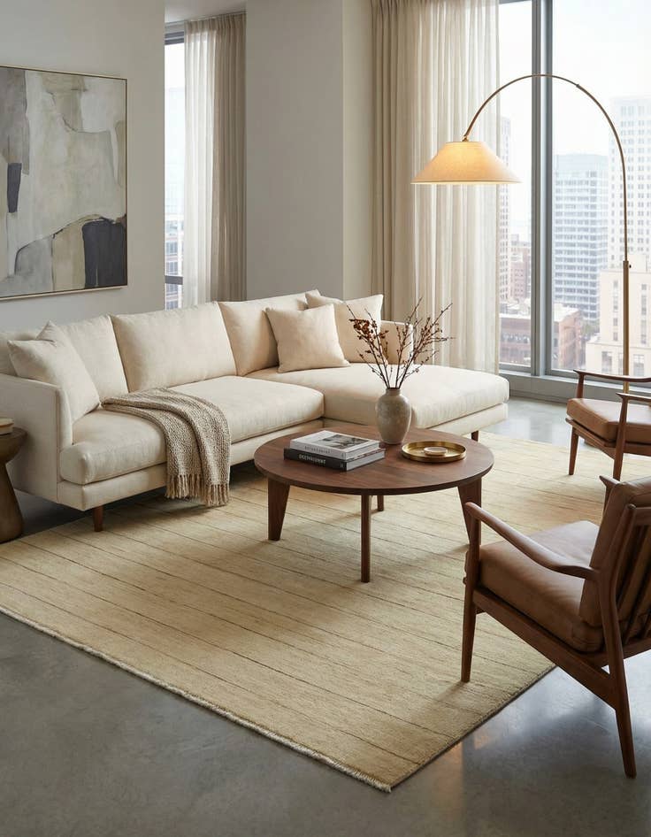 Detail image of 4' 7 x 5' 11  Hand Knotted Modern Ziegler Rug