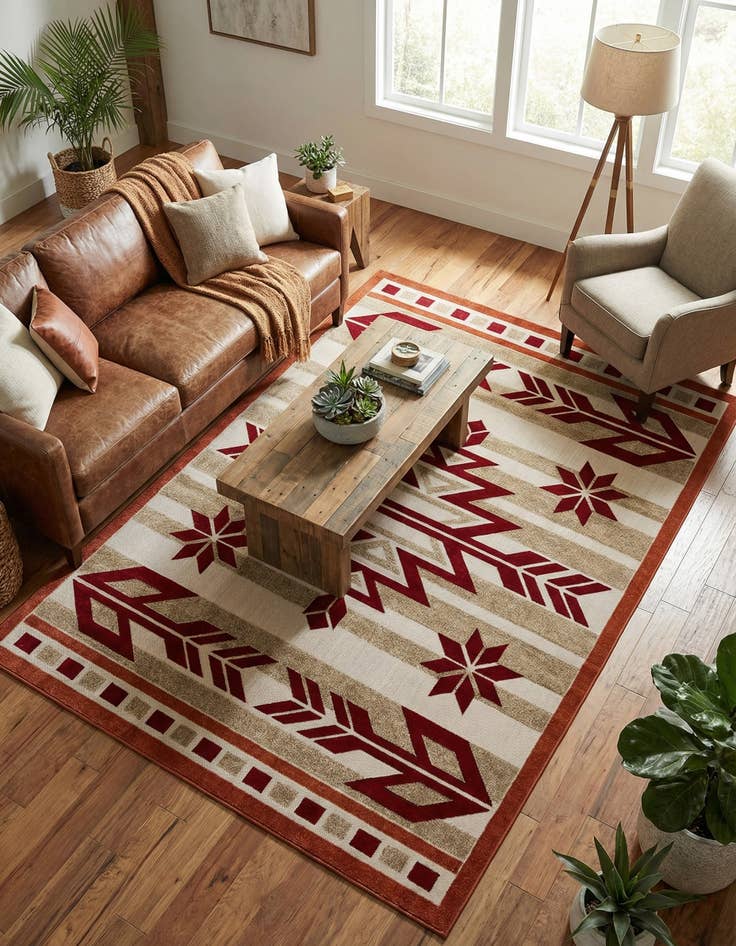 Detail image of 7' x 10'  Washable Modern Indoor / Outdoor Rug