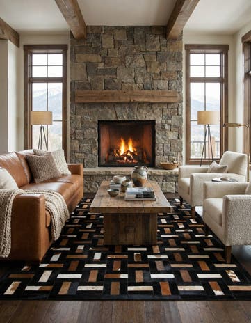5' 3 x 8' 1 Cowhide - Patchwork Rug