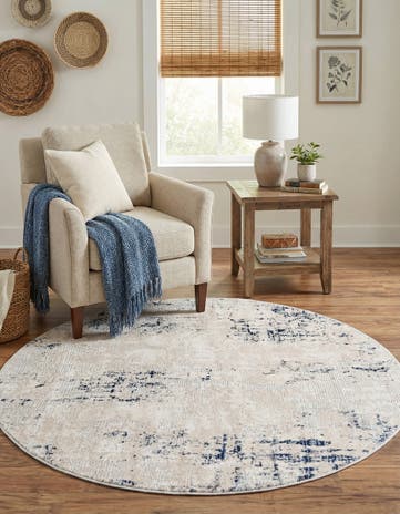 Bone Caspian Round Rug