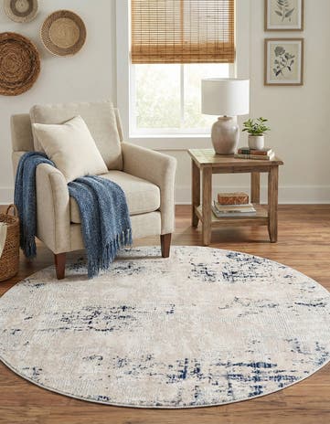 Bone Caspian Round Rug
