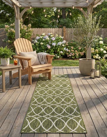 2' x 8' Easy-Clean Lattice Indoor / Outdoor Runner Rug