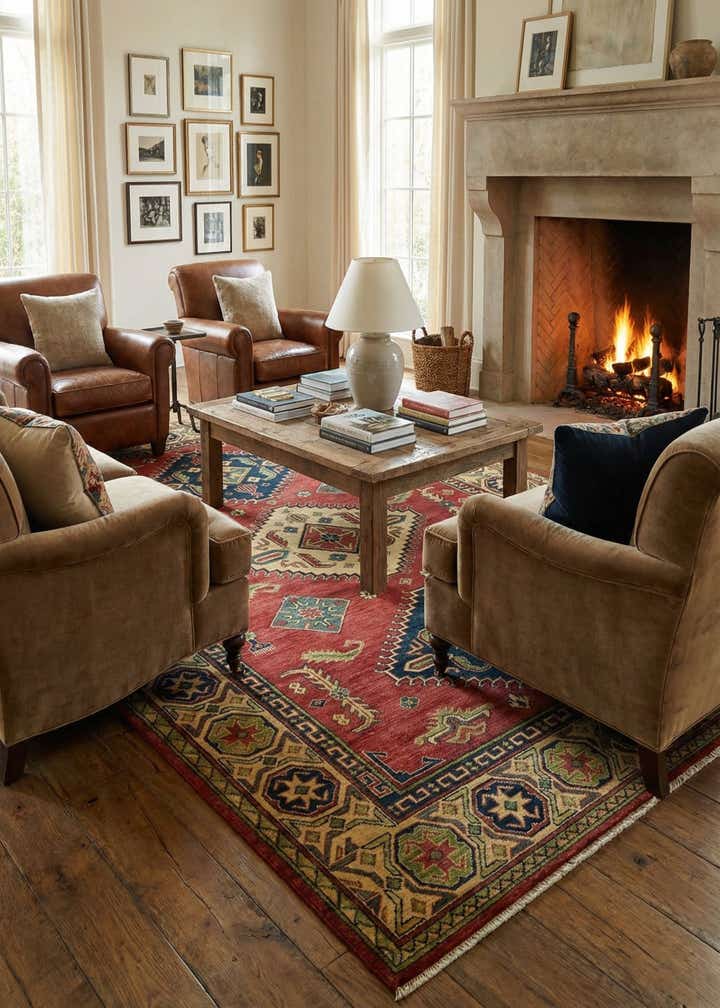 6' 9 x 9' 8 Hand Knotted Kazak Rug