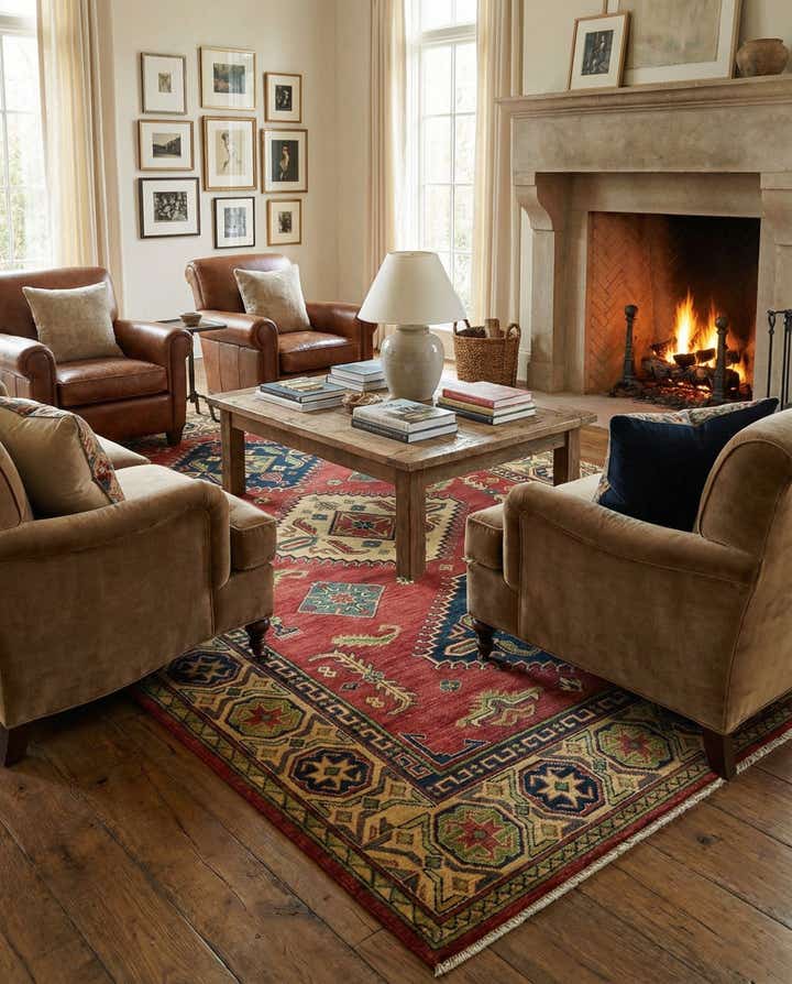 6' 9 x 9' 8 Hand Knotted Kazak Rug