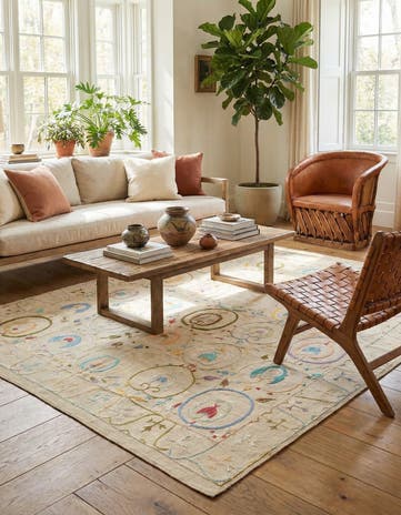 6' x 7' 8 Hand Woven Kilim Suzani Wool Rug