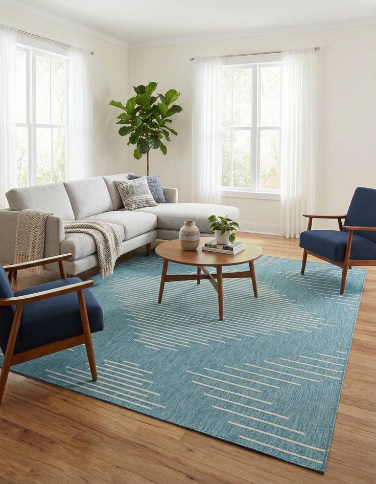 Detail image of 7' 10 x 10' Easy-Clean Modern Indoor / Outdoor Rug