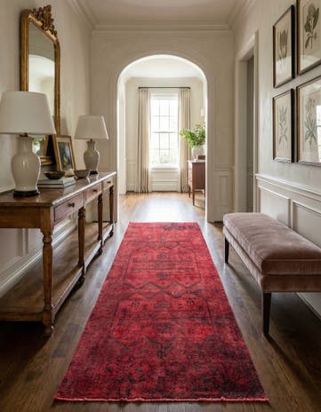 3' 9 x 9' Hand Knotted Ultra Vintage Persian Wool Runner Rug