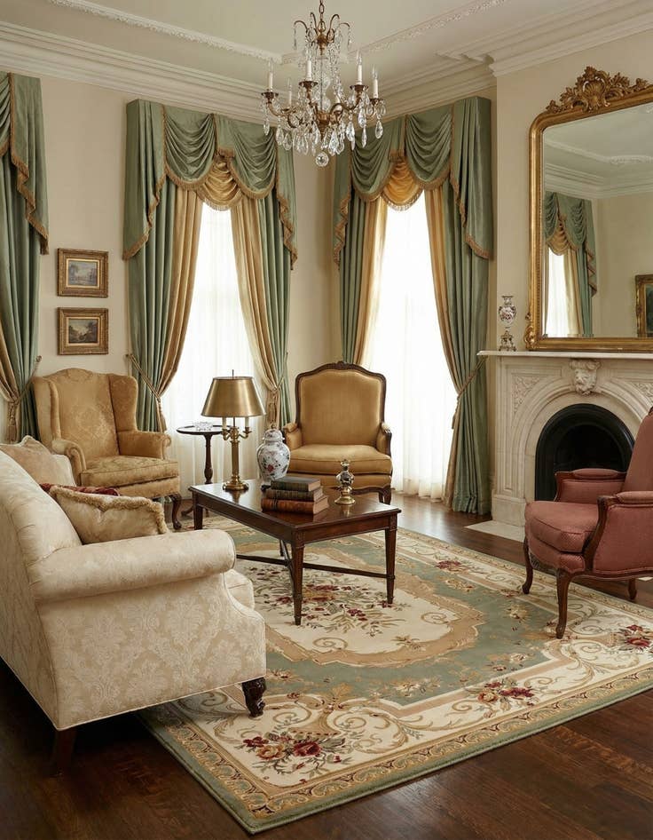 Detail image of 10' x 13' Classic Aubusson Rug