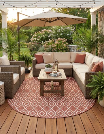7' 10 x 10' Easy-Clean Jill Zarin Turks and Caicos Indoor / Outdoor Oval Rug