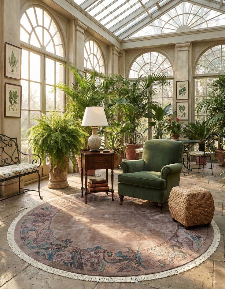 Detail image of  7' 5 x 7' 5  Hand Knotted Tibet Wool Round Rug