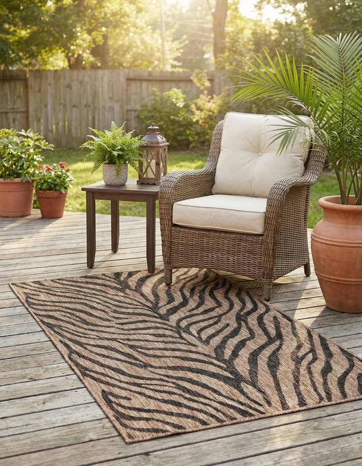 Detail image of 3' x 5' 3  Washable Safari Indoor / Outdoor Rug