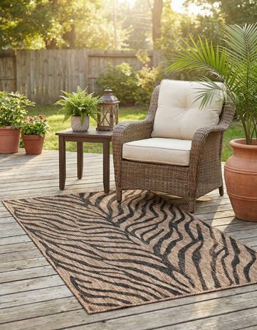 Natural Easy-Clean Safari Indoor / Outdoor Rug