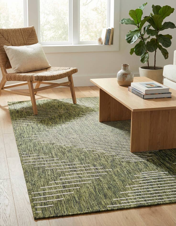 Detail image of 4' x 6'  Washable Modern Indoor / Outdoor Rug