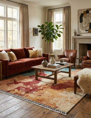 4' 10 x 6' 8 Rubin Wool Rug