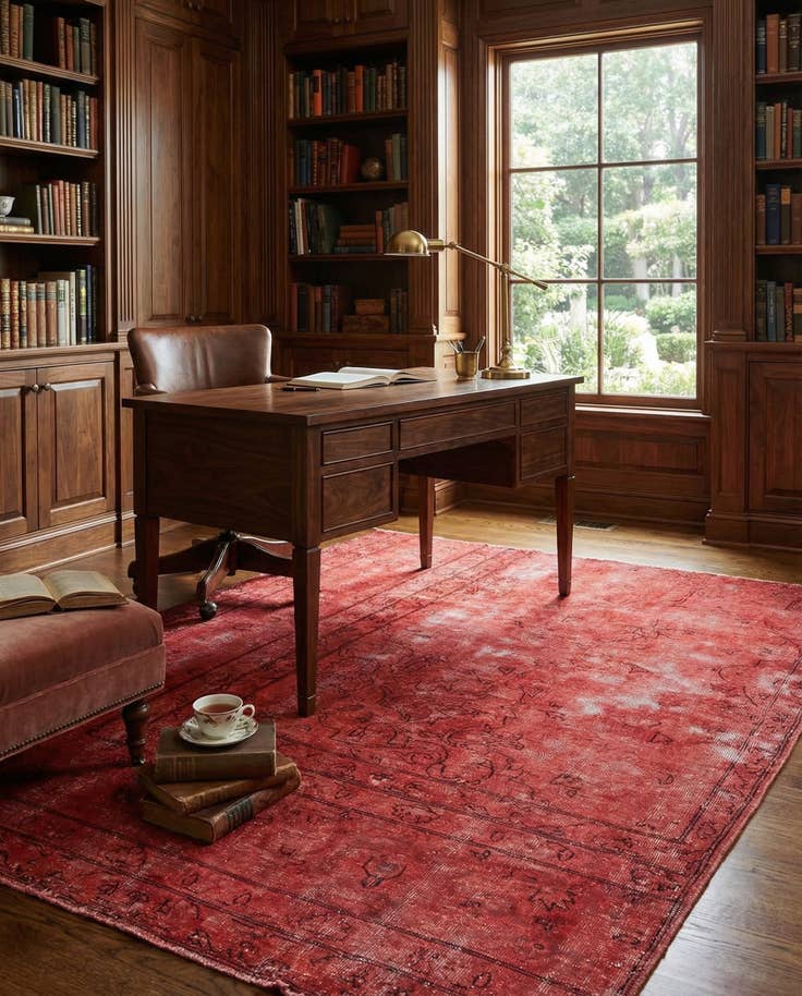 Detail image of 4' 5 x 6' Hand Knotted Ultra Vintage Persian Wool Rug