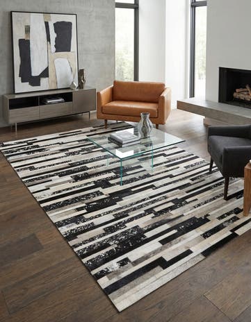 5' x 8' 2 Cowhide Leather Rug