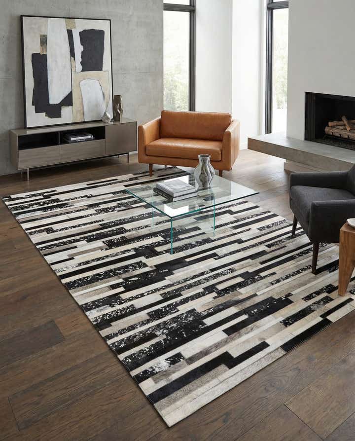 5' x 8' 2 Cowhide Leather Rug