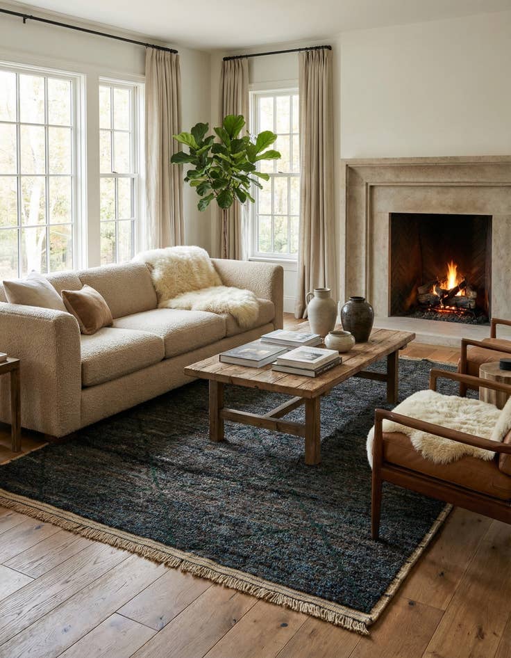 Detail image of 6' x 9' 9  Hand Knotted Moroccan Wool Rug