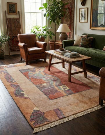 5' 9 x 8' Hand Knotted Tibet Wool Rug