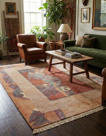 5' 9 x 8' Hand Knotted Tibet Wool Rug