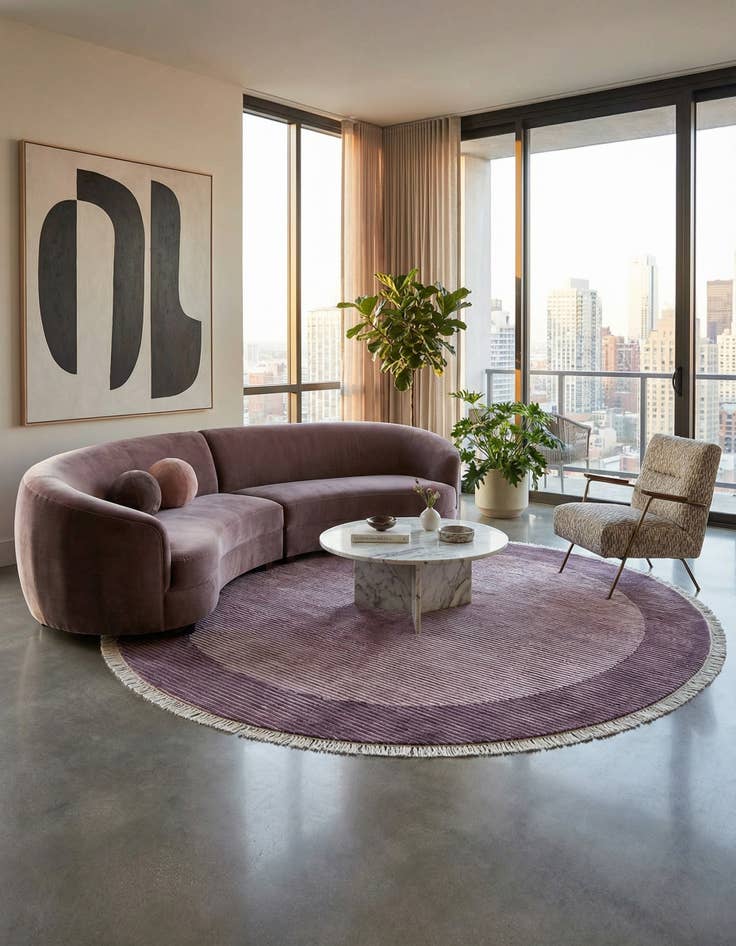 Detail image of 6' 6 x 6' 6 Hand Knotted Darya Wool Round Rug